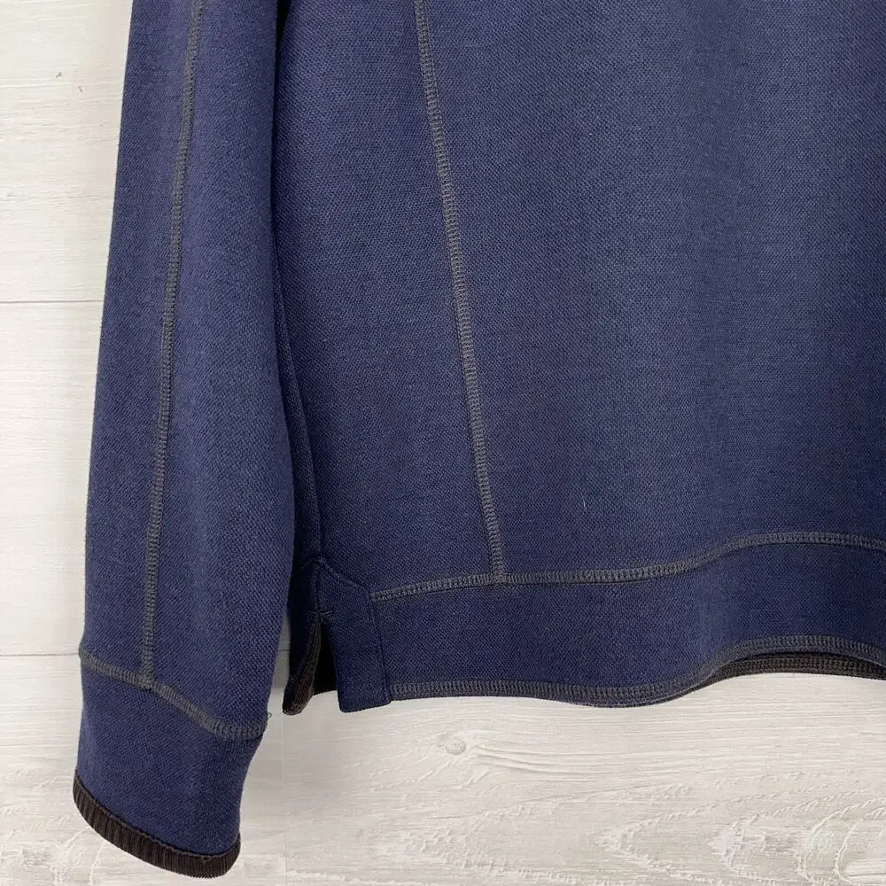 Carbon2Cobalt‎ Pullover Henley Sweatshirt Men Size Medium Navy Casual Preppy